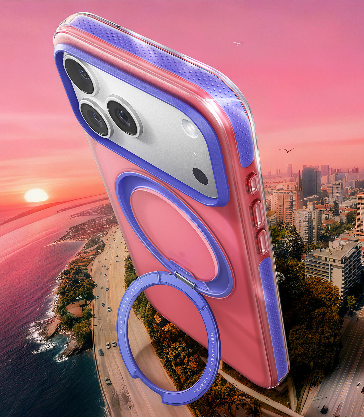 Torras iPhone 17 Pro Max Kuori Ostand O3 Hue Blush Pink
