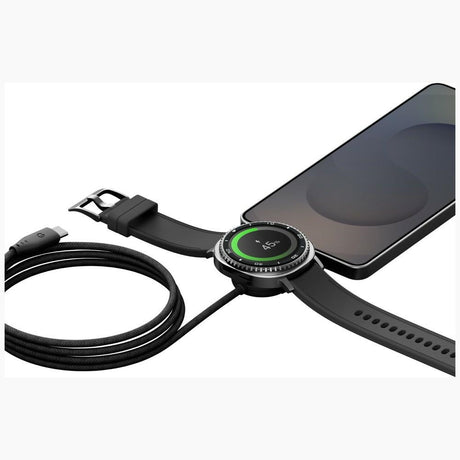 Energea Flow Duo 2-in-1 USB-C-latauskaapeli Samsung Galaxy Watch -laturilla 1,5 m
