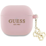 Guess AirPods 4 Kuori Silicone 4G Charm Vaaleanpunainen