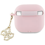 Guess AirPods 4 Kuori Silicone 4G Charm Vaaleanpunainen
