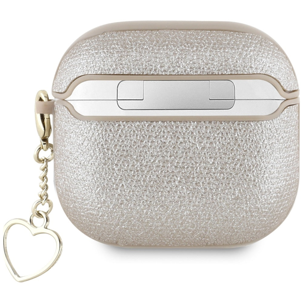 Guess AirPods 4 Kuori Metallic Script Charm Kulta
