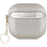 Guess AirPods 4 Kuori Metallic Script Charm Kulta