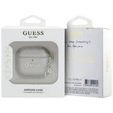 Guess AirPods 4 Kuori Metallic Script Charm Kulta