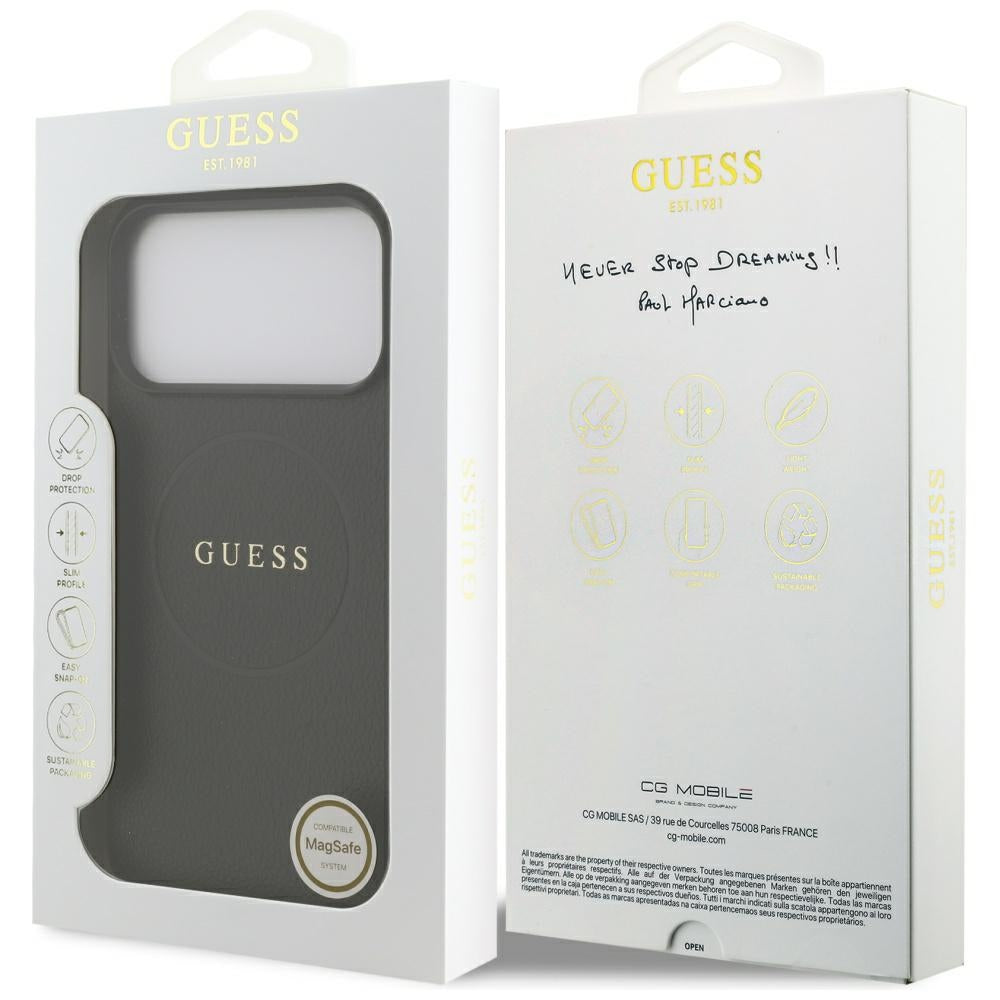 Guess iPhone 17 Pro Max/iPhone 18 Pro Max Kuori Grained Musta