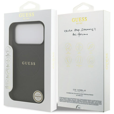 Guess iPhone 17 Pro Max/iPhone 18 Pro Max Kuori Grained Musta