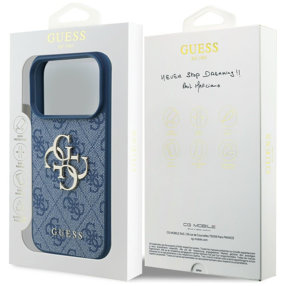 Guess iPhone 17 Pro/iPhone 18 Pro Kuori 4G Big Logo Sininen