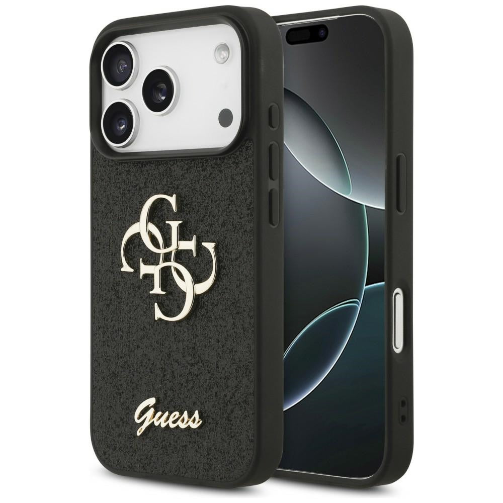 Guess iPhone 17 Pro/iPhone 18 Pro Kuori Fixed Glitter Musta