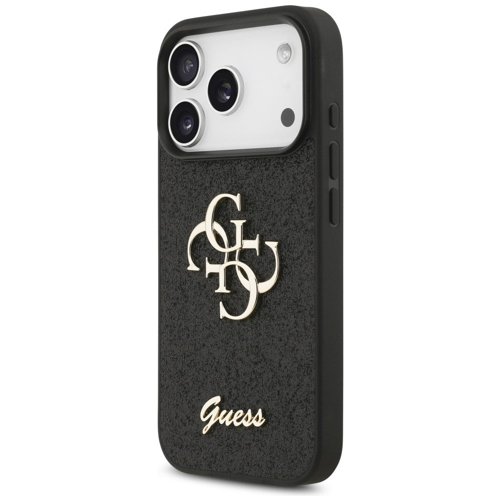 Guess iPhone 17 Pro/iPhone 18 Pro Kuori Fixed Glitter Musta