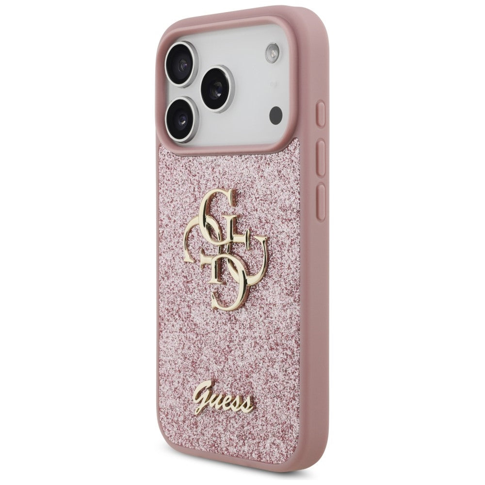 Guess iPhone 17 Pro/iPhone 18 Pro Kuori Fixed Glitter Vaaleanpunainen