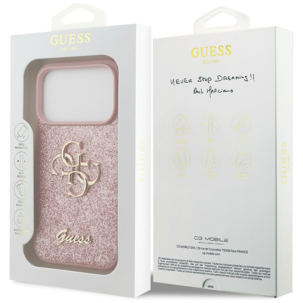 Guess iPhone 17 Pro/iPhone 18 Pro Kuori Fixed Glitter Vaaleanpunainen