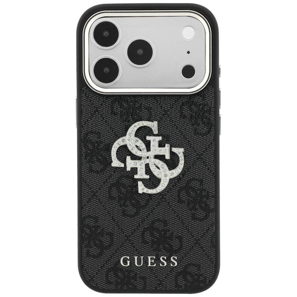 Guess iPhone 17 Pro Max/iPhone 18 Pro Max Kuori 4G Strass Logo Musta