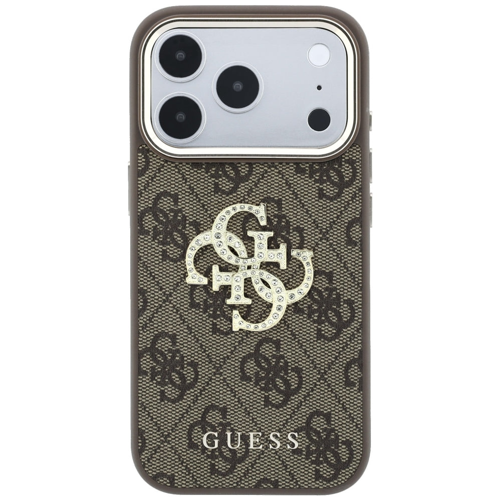 Guess iPhone 17 Pro Max/iPhone 18 Pro Max Kuori 4G strassilogo Ruskea