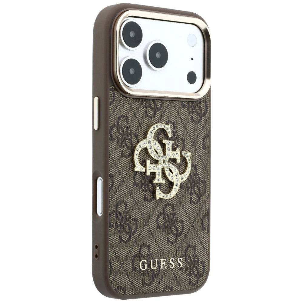Guess iPhone 17 Pro Max/iPhone 18 Pro Max Kuori 4G strassilogo Ruskea