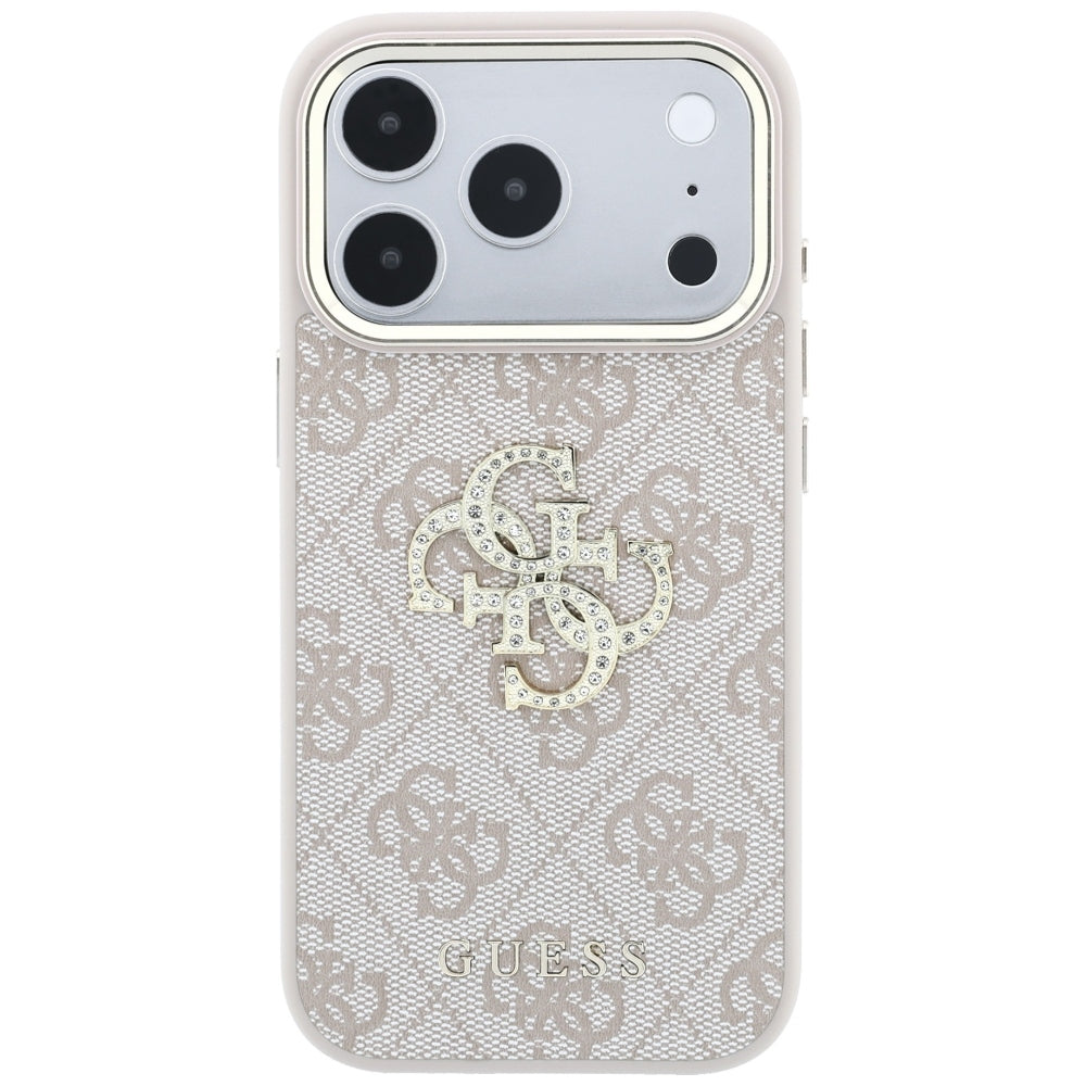 Guess iPhone 17 Pro/iPhone 18 Pro Kuori 4G Strass Logo Vaaleanpunainen