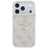 Guess iPhone 17 Pro/iPhone 18 Pro Kuori 4G Strass Logo Vaaleanpunainen