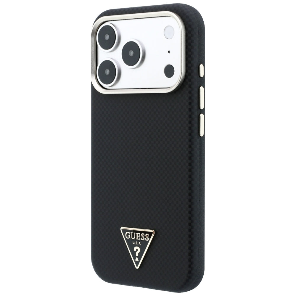 Guess iPhone 17 Pro/iPhone 18 Pro Kuori Kevlar-kolmio-logo Musta