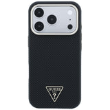 Guess iPhone 17 Pro/iPhone 18 Pro Kuori Kevlar-kolmio-logo Musta