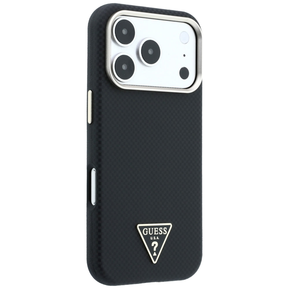 Guess iPhone 17 Pro/iPhone 18 Pro Kuori Kevlar-kolmio-logo Musta