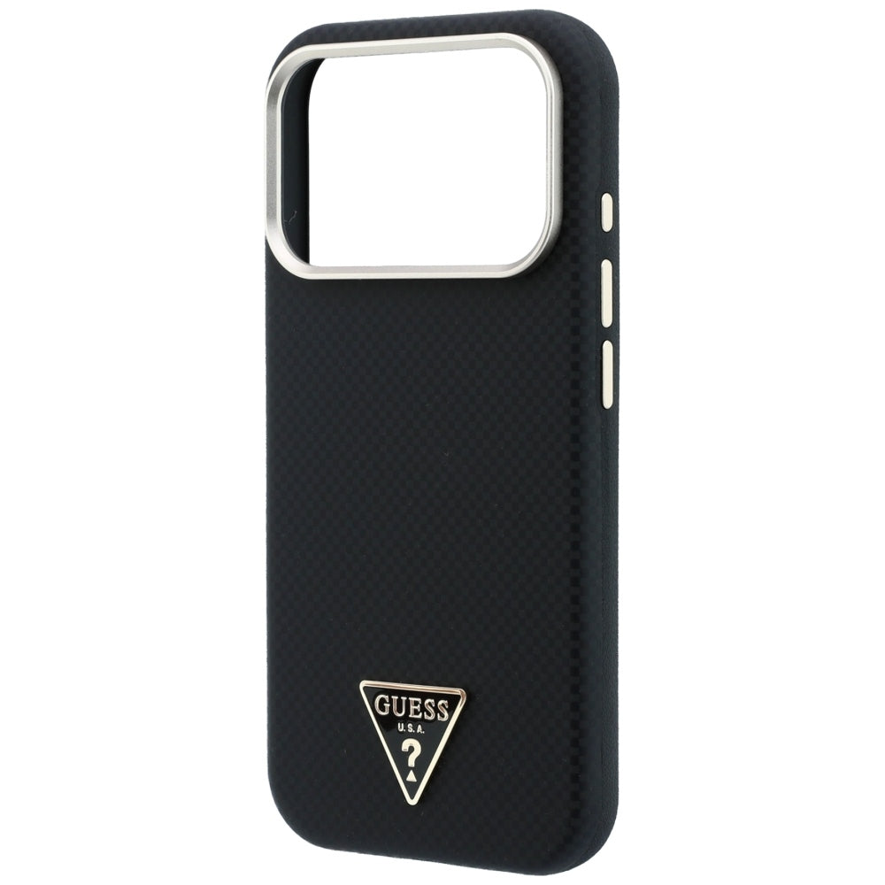 Guess iPhone 17 Pro/iPhone 18 Pro Kuori Kevlar-kolmio-logo Musta