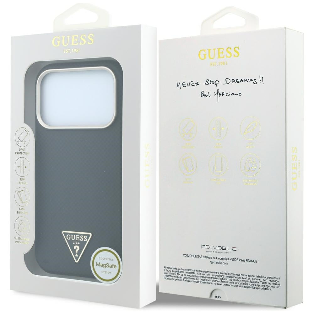 Guess iPhone 17 Pro/iPhone 18 Pro Kuori Kevlar-kolmio-logo Musta