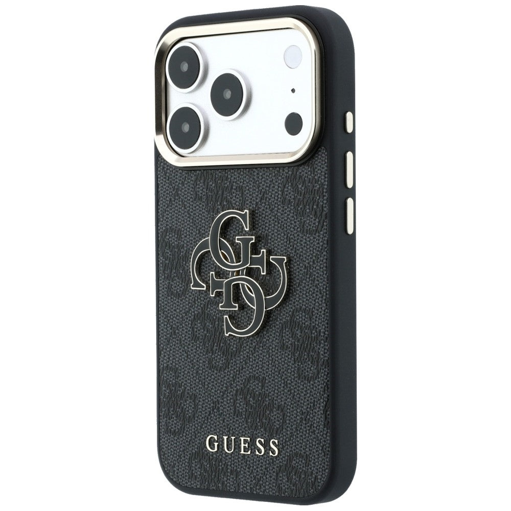 Guess iPhone 17 Pro Max/iPhone 18 Pro Max Kuori 4G Resin Logo Musta