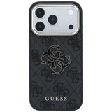 Guess iPhone 17 Pro Max/iPhone 18 Pro Max Kuori 4G Resin Logo Musta