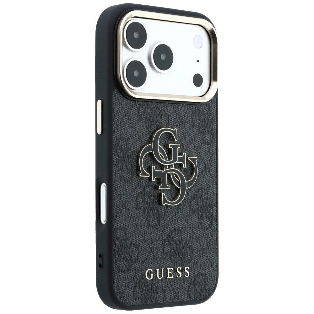 Guess iPhone 17 Pro Max/iPhone 18 Pro Max Kuori 4G Resin Logo Musta