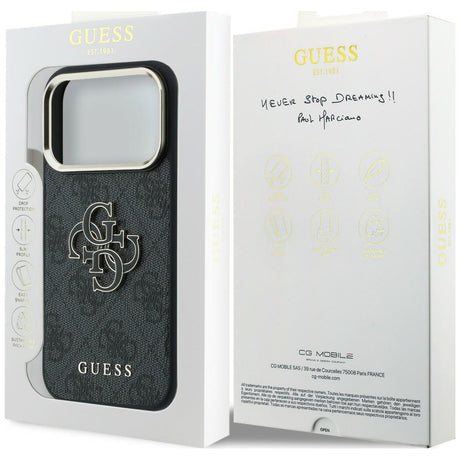 Guess iPhone 17 Pro/iPhone 18 Pro Kuori 4G Resin Logo Musta