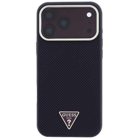Guess iPhone 17 Pro Max/iPhone 18 Pro Max Kuori Kevlar Triangle Logo Viininpunainen