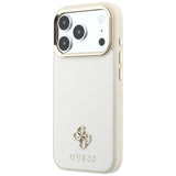 Guess iPhone 17 Pro Max/iPhone 18 Pro Max Kuori Saffiano 4G Classic Logo Beige