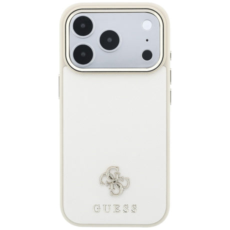 Guess iPhone 17 Pro Max/iPhone 18 Pro Max Kuori Saffiano 4G Classic Logo Beige