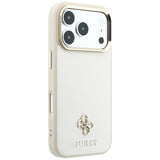 Guess iPhone 17 Pro Max/iPhone 18 Pro Max Kuori Saffiano 4G Classic Logo Beige