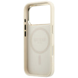 Guess iPhone 17 Pro Max/iPhone 18 Pro Max Kuori Saffiano 4G Classic Logo Beige