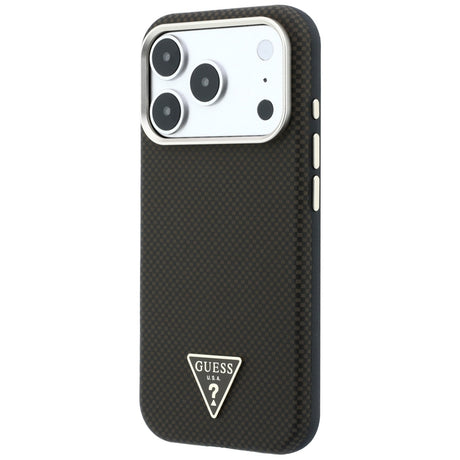 Guess iPhone 17 Pro Max/iPhone 18 Pro Max Kuori Kevlar Triangle Logo Ruskea