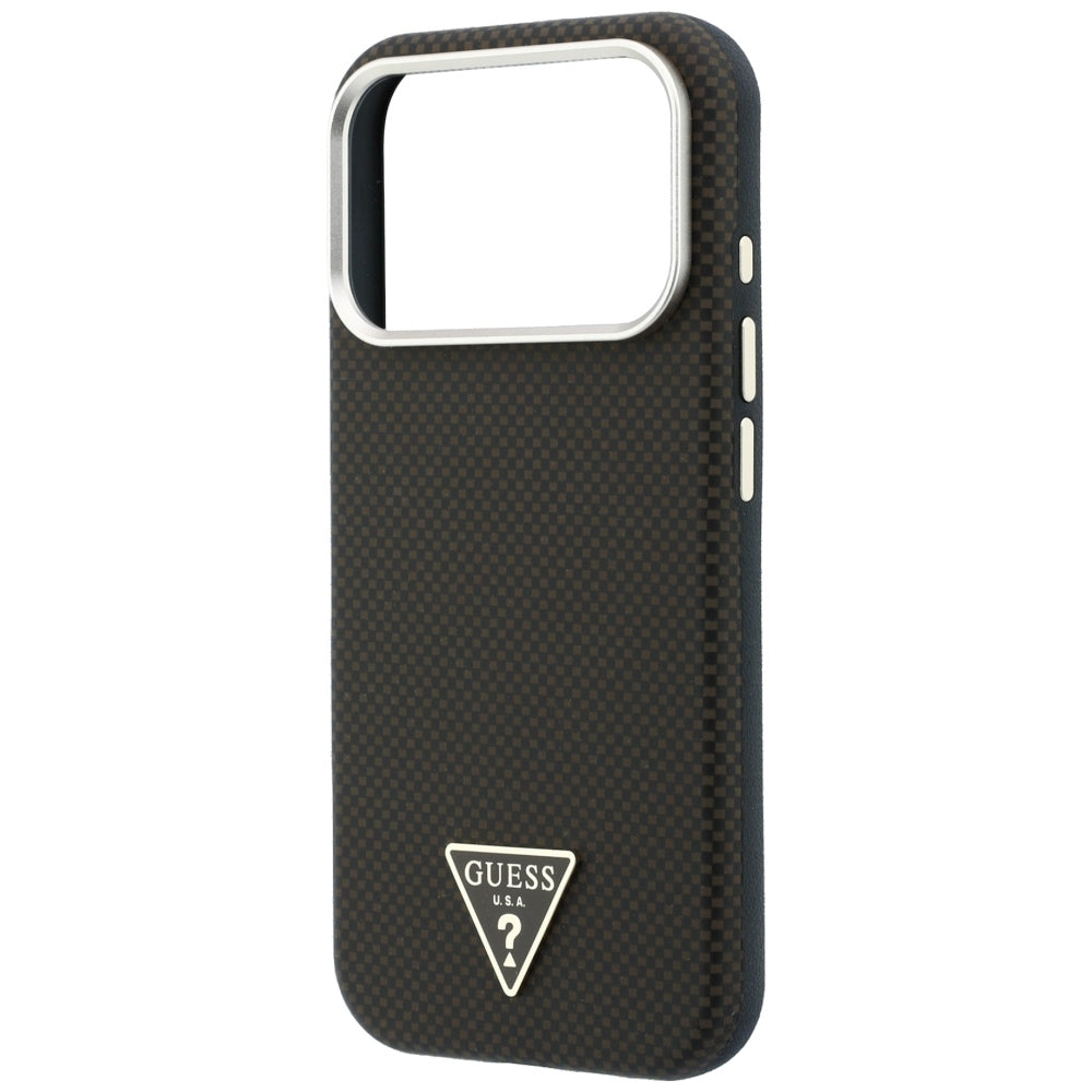 Guess iPhone 17 Pro Max/iPhone 18 Pro Max Kuori Kevlar Triangle Logo Ruskea