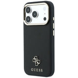 Guess iPhone 17 Pro Max/iPhone 18 Pro Max Kuori Saffiano 4G Classic Logo Musta
