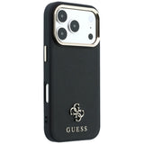 Guess iPhone 17 Pro Max/iPhone 18 Pro Max Kuori Saffiano 4G Classic Logo Musta