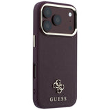 Guess iPhone 17 Pro/iPhone 18 Pro Kuori Saffiano 4G Classic Logo Burgundy