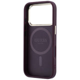 Guess iPhone 17 Pro/iPhone 18 Pro Kuori Saffiano 4G Classic Logo Burgundy