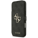 Guess iPhone 17 Pro Max/iPhone 18 Pro Max Kotelo Book 4G Metal Logo Musta