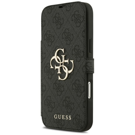 Guess iPhone 17 Pro Max/iPhone 18 Pro Max Kotelo Book 4G Metal Logo Musta