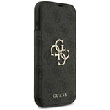 Guess iPhone 17 Pro Max/iPhone 18 Pro Max Kotelo Book 4G Metal Logo Musta
