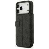 Guess iPhone 17 Pro Max/iPhone 18 Pro Max Kotelo Book 4G Metal Logo Musta