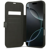 Guess iPhone 17 Pro Max/iPhone 18 Pro Max Kotelo Book 4G Metal Logo Musta