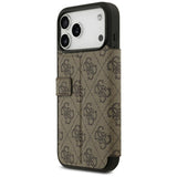 Guess iPhone 17 Pro Max/iPhone 18 Pro Max Kotelo Book 4G Metal Logo Ruskea
