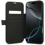 Guess iPhone 17 Pro Max/iPhone 18 Pro Max Kotelo Book 4G Metal Logo Ruskea