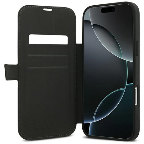 Guess iPhone 17 Pro Max/iPhone 18 Pro Max Kotelo Book 4G Metal Logo Ruskea