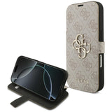 Guess iPhone 17 Pro/iPhone 18 Pro Kotelo Book 4G Metal Logo Vaaleanpunainen