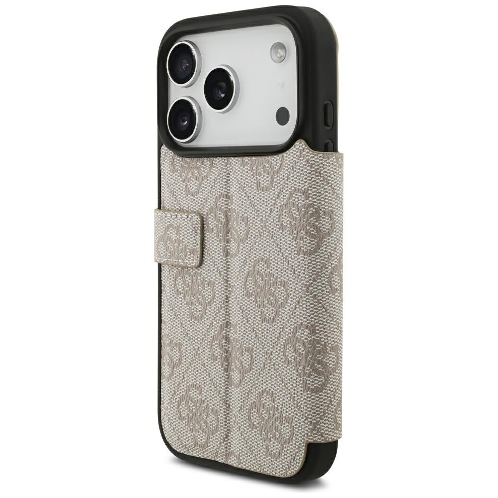Guess iPhone 17 Pro/iPhone 18 Pro Kotelo Book 4G Metal Logo Vaaleanpunainen
