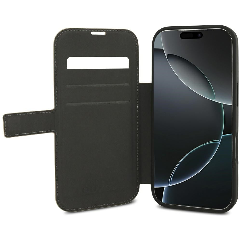 Guess iPhone 17 Pro/iPhone 18 Pro Kotelo Book 4G Metal Logo Vaaleanpunainen